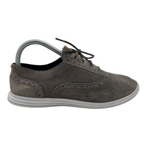 Cole Haan Zero Grand OS Lace Up Shoes Womens Size 8.5B Gray Suede Wingtip Oxford